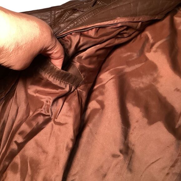 Vintage Brown Leather Motorcycle‎ Jacket - Stylish Biker Outerwear Sere Descript - Picture 11 of 16
